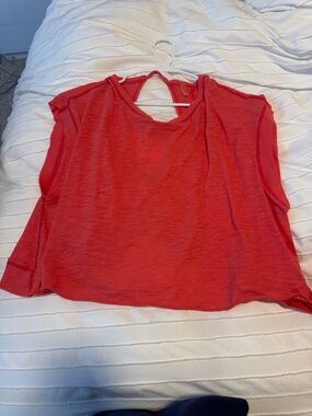 Free People Coral Red Sleeveless Tank Top